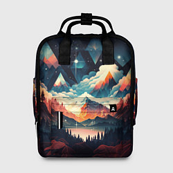 Рюкзак женский Футуризм горы, цвет: 3D-принт
