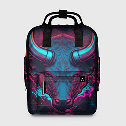 Рюкзак женский Неоновый бык, цвет: 3D-принт