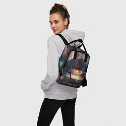 Рюкзак женский Галактика, светящаяся над пейзажем, цвет: 3D-принт — фото 2
