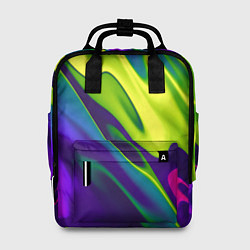 Рюкзак женский Сине-зелёное и фиолетовое абстрактное слияние, цвет: 3D-принт