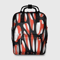 Рюкзак женский Красные и черные сетчатые прожилки, цвет: 3D-принт