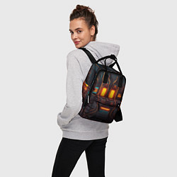Рюкзак женский Паттерн в стиле киберпанк, цвет: 3D-принт — фото 2