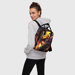 Рюкзак женский Тигр воин в огне, цвет: 3D-принт — фото 2