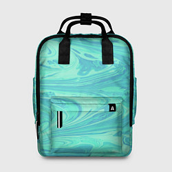 Рюкзак женский Голубой флюид арт, цвет: 3D-принт