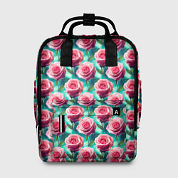 Рюкзак женский Узор из розовых роз, цвет: 3D-принт