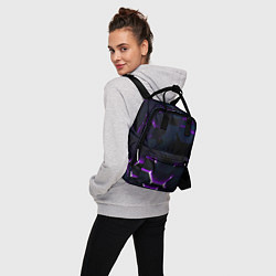 Рюкзак женский Неоновые соты с подсветкой, цвет: 3D-принт — фото 2