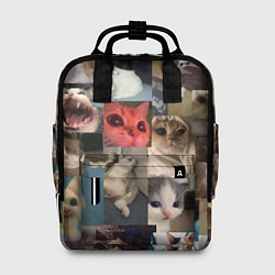 Рюкзак женский Мемные котики, цвет: 3D-принт