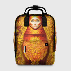 Рюкзак женский Матрёшка хохлома модерн, цвет: 3D-принт