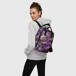 Рюкзак женский Фиолетовые и золотые блестки, цвет: 3D-принт — фото 2