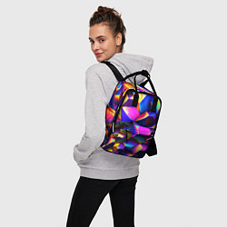 Рюкзак женский Бензиновые неоновые кристаллы, цвет: 3D-принт — фото 2