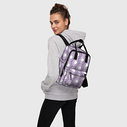 Рюкзак женский Шестиугольники фиолетовые, цвет: 3D-принт — фото 2