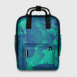 Женский рюкзак Листья сине-зелёный