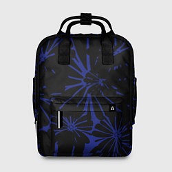 Рюкзак женский Абстракция цветы сине-черный, цвет: 3D-принт
