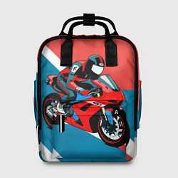 Рюкзак женский Нарисованный мотоциклист, цвет: 3D-принт