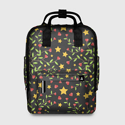 Рюкзак женский Листочки и звёзды, цвет: 3D-принт