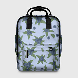 Рюкзак женский Ягода - голубика на листьях, цвет: 3D-принт