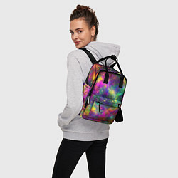 Рюкзак женский Яркий неоновый космос, цвет: 3D-принт — фото 2