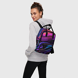 Рюкзак женский Неоновые волны, цвет: 3D-принт — фото 2