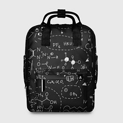 Рюкзак женский Химические формулы на чёрном, цвет: 3D-принт