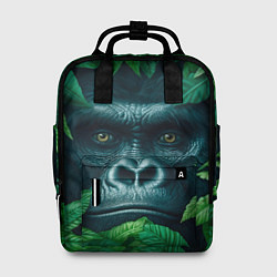 Рюкзак женский Горилла в кустах, цвет: 3D-принт