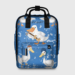 Рюкзак женский Белые гуси и утки, цвет: 3D-принт