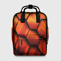 Рюкзак женский Объемные оранжевые плиты, цвет: 3D-принт