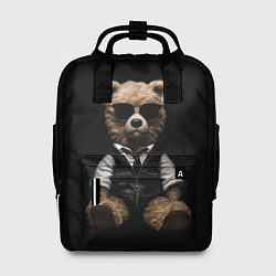 Рюкзак женский Плюшевый мишка в очках, цвет: 3D-принт