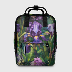 Рюкзак женский Ирисы паттерн, цвет: 3D-принт