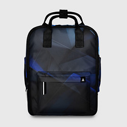 Рюкзак женский Черная и голубая текстура, цвет: 3D-принт