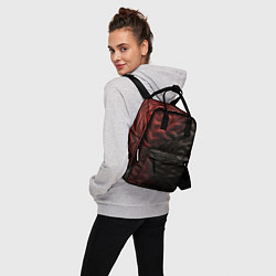 Рюкзак женский Красно черная волнистая текстура, цвет: 3D-принт — фото 2