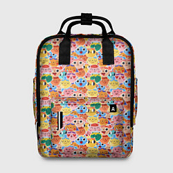 Рюкзак женский Смайлики котятки, цвет: 3D-принт