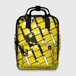 Рюкзак женский Киберпанк квадраты жёлтые, цвет: 3D-принт