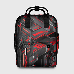 Рюкзак женский Красная кибер-броня, цвет: 3D-принт