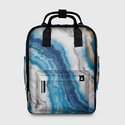 Рюкзак женский Узор волна голубой океанический агат, цвет: 3D-принт