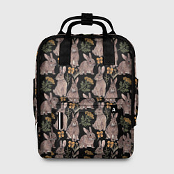 Рюкзак женский Зайцы и пижма, цвет: 3D-принт