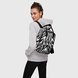 Рюкзак женский Черная абстракция зебра, цвет: 3D-принт — фото 2