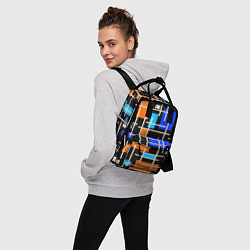 Рюкзак женский Разноцветная прямоугольная абстракция, цвет: 3D-принт — фото 2