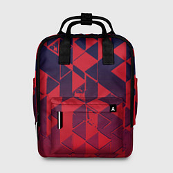 Рюкзак женский Сине-красный геометрия градиент, цвет: 3D-принт