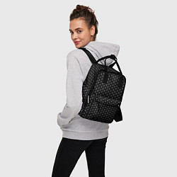 Рюкзак женский Чёрный в белый горошек, цвет: 3D-принт — фото 2