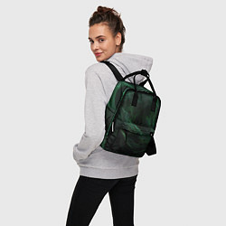 Рюкзак женский Темно зеленая абстракция, цвет: 3D-принт — фото 2
