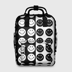 Рюкзак женский Smiley black and white, цвет: 3D-принт