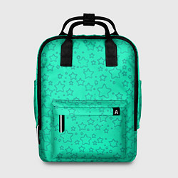 Рюкзак женский Звёздочки светло-зелёный, цвет: 3D-принт