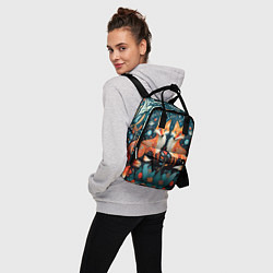 Рюкзак женский Две лисички в стиле фолк арт, цвет: 3D-принт — фото 2