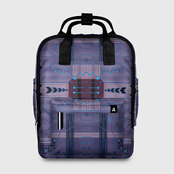Рюкзак женский Технический фиолетовый паттерн, цвет: 3D-принт