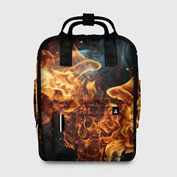 Рюкзак женский Пламя огня фон, цвет: 3D-принт