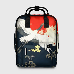 Рюкзак женский Кимоно с японскими журавлями, цвет: 3D-принт