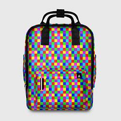 Рюкзак женский Разноцветные маленькие квадраты, цвет: 3D-принт