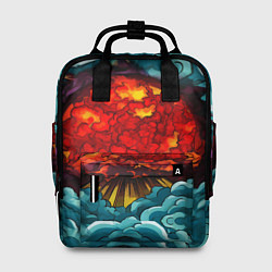 Рюкзак женский Ядерный хаос в витраже, цвет: 3D-принт