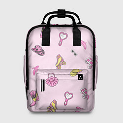 Рюкзак женский Барби аксессуары - розовый паттерн, цвет: 3D-принт