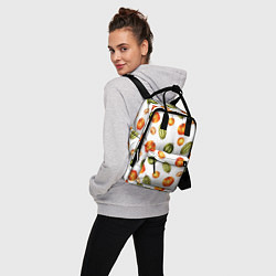 Рюкзак женский Разноцветные тыквы - паттерн, цвет: 3D-принт — фото 2